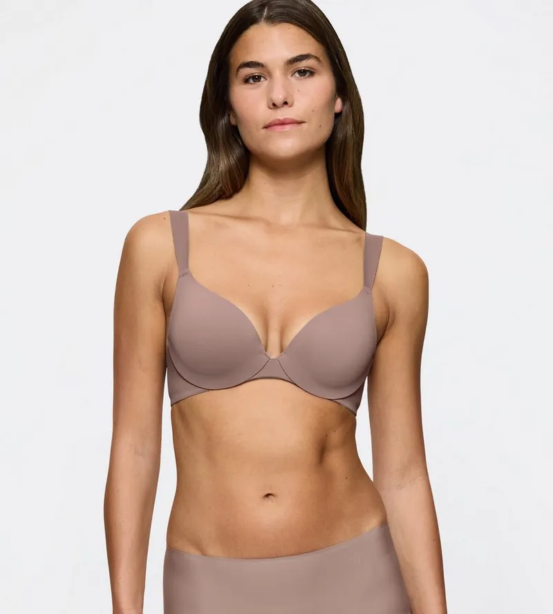 Triumph Triumph Bügel-BH Body Make-Up Illusion mit tiefem Dekolleté, gepolsterte Cups, Komfort-Bügel, Microfaser, Braun, – Produktbild 1 von 5