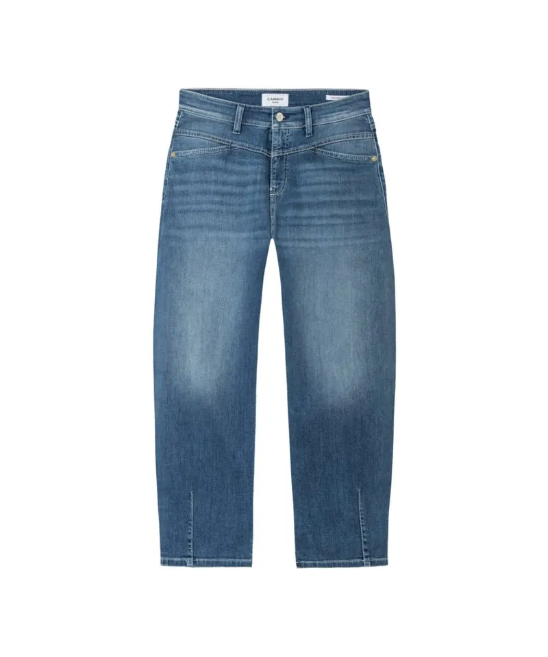 Cambio Stretch-Hose blau,Casual,Baumwolle,Unifarben,Barrel Fit,Mittel, Blau, – Produktbild 1 von 3