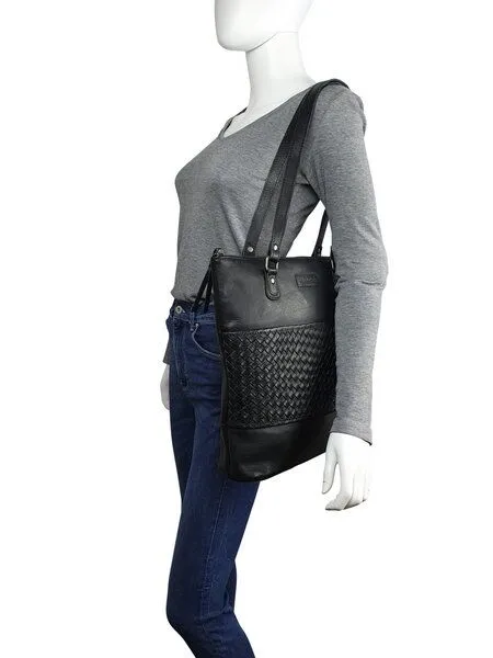 manbefair manbefair Shopper Göteborg Leder, Schwarz, – Produktbild 3 von 3