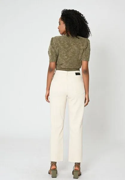 Lovjoi Lovjoi Blouse SILURI Wickelbluse mit Puffärmeln und Schleife, Olivia (grün), – Produktbild 3 von 4