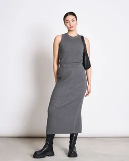 JAN N JUNE JAN 'N JUNE Damen vegan Strickrock Ebba Dunkelgrau – Produktbild 1 von 1