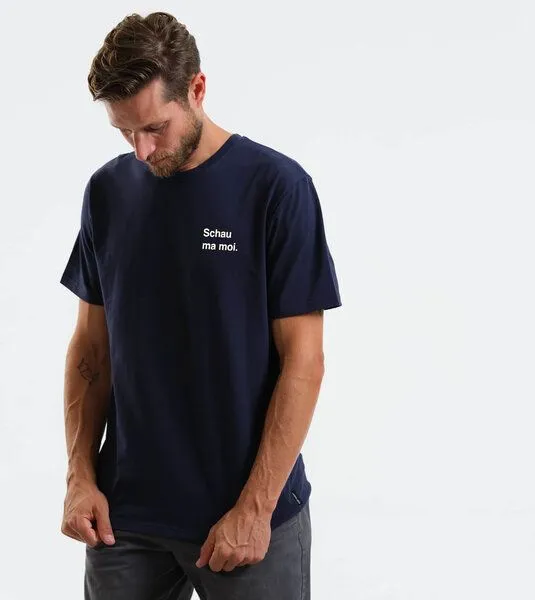 Gary Mash GARY MASH Shirt Schau ma moi. aus Biobaumwolle, Blau, – Produktbild 3 von 4