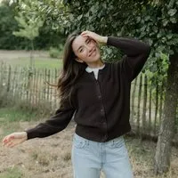NORDLICHT NORDLICHT Grobstrick Rundhals Cardigan aus 100% Baumwolle ROMY, Braun, – Produktbild 1 von 1