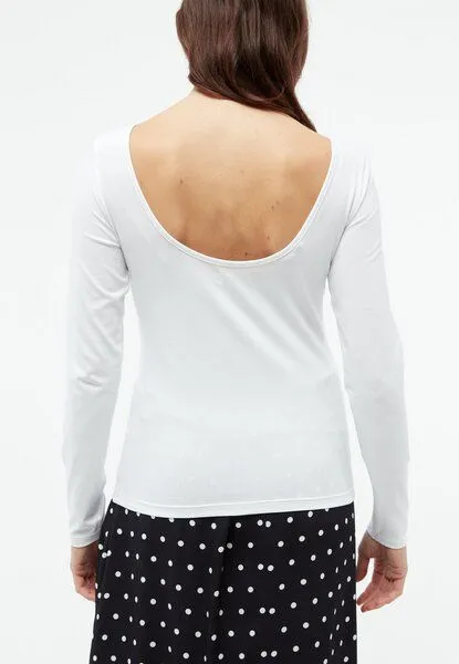 Givn Berlin Givn Berlin Longsleeve GBMIMI aus Bio-Baumwolle mit tiefem Rückenausschnitt, White, – Produktbild 3 von 4
