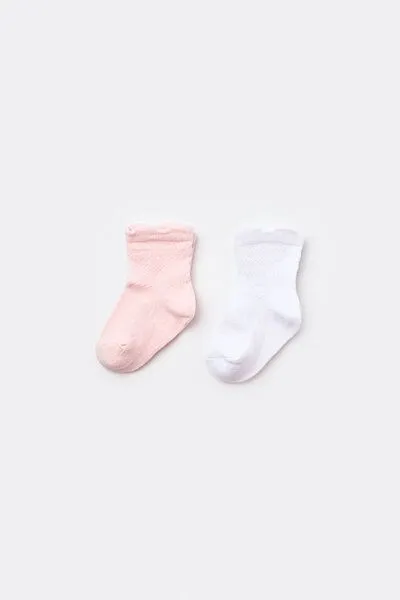 Biorganic Biorganic Basic Socken gemustert 2er Pack, Rosaweiß(weiß), – Produktbild 1 von 4