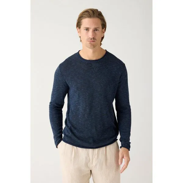 KnowledgeCotton Apparel KnowledgeCotton Apparel Crew-Neck-Pullover aus Tencel Herren, Orange (langoustino), – Produktbild 2 von 3