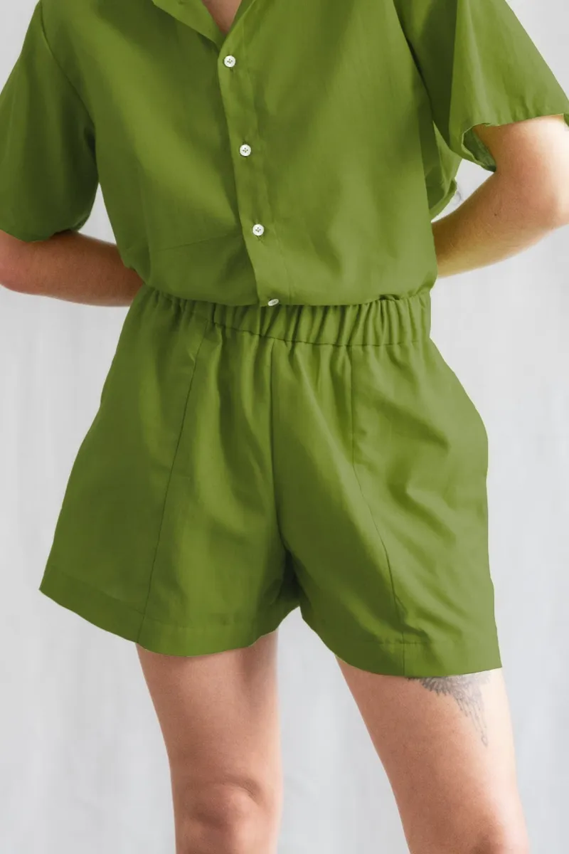 Jyoti - Fair Works Jyoti - Fair Works Damen vegan Kurze Hosen Sitaar Basil, Grün, – Produktbild 2 von 2