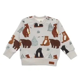 Walkiddy Baby Sweatshirt GOTS zertifiziert, 95% Bio-Baumwolle, beige, Bären-Allover, weich & bequem – Walkiddy – Produktbild 1 von 1