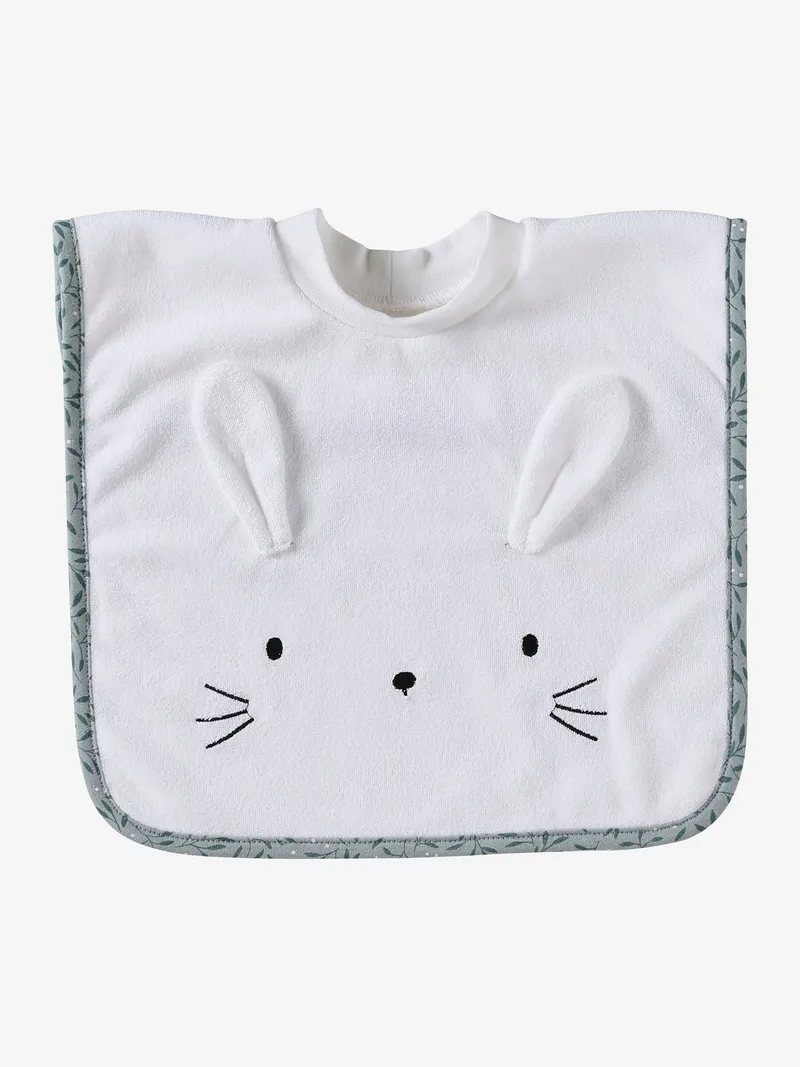 Vertbaudet Großes Baby Lätzchen, Weiß/hase, – Produktbild 2 von 4