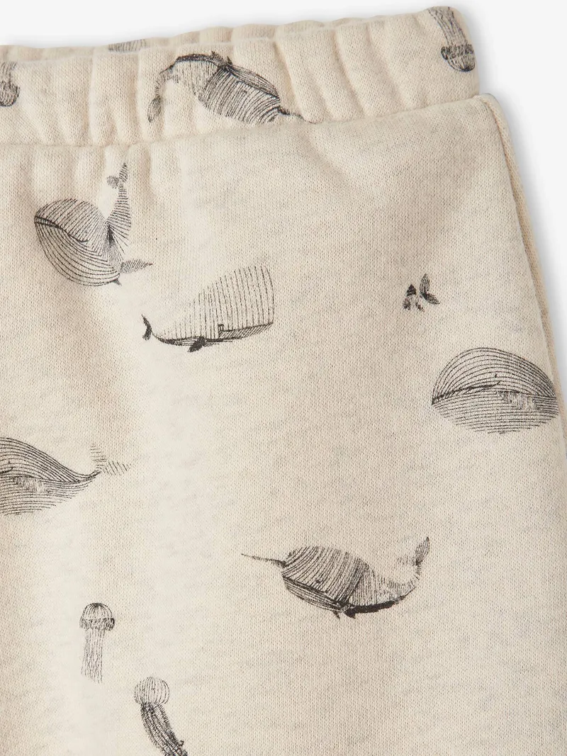Vertbaudet Baby Sweathose für Neugeborene, Beige meliert wal, – Produktbild 2 von 3