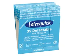 Salvequick 35 Stk. Salvequick detektierbare Pflaster "REF 6735CAP" wasserabweisend 7,2x1,9/2,5cm – Produktbild 1 von 1