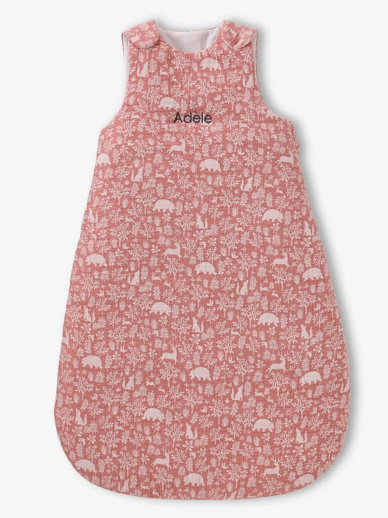 Vertbaudet Ärmelloser Baby Schlafsack WALDSPAZIERGANG TOG 2, Altrosa, – Produktbild 3 von 4
