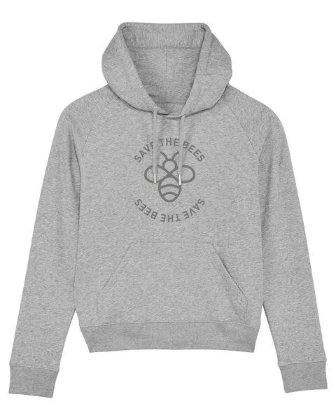University of Soul University of Soul Damen Hoodie aus Bio-Baumwolle "Save the Bees", Grau meliert / grau, – Produktbild 1 von 2
