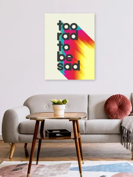 Photocircle Photocircle Poster / Leinwandbild - Too Rad To Be Sad - neon rainbow – Produktbild 2 von 4