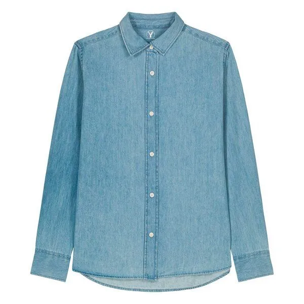 YTWOO YTWOO Damen-Jeansbluse aus Bio-Baumwolle, Light wash, – Produktbild 2 von 4