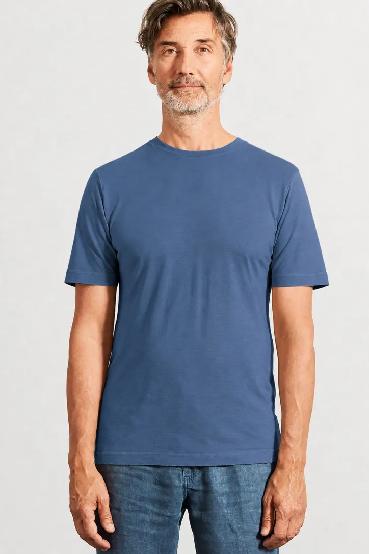 HempAge Hempage Herren vegan T-Shirt, Slim Fit Blueberry, Blau, – Produktbild 2 von 2