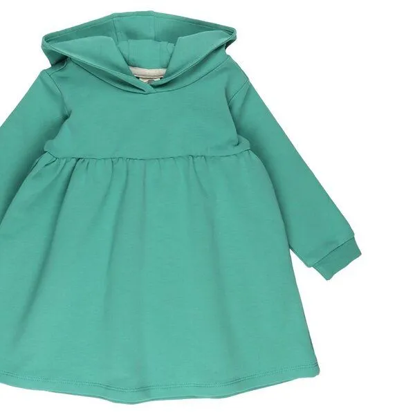 Walkiddy Kinder Kapuzenkleid GOTS zertifiziert – Grün, Langarm, weich & bequem | von Walkiddy, Grün, – Produktbild 2 von 3