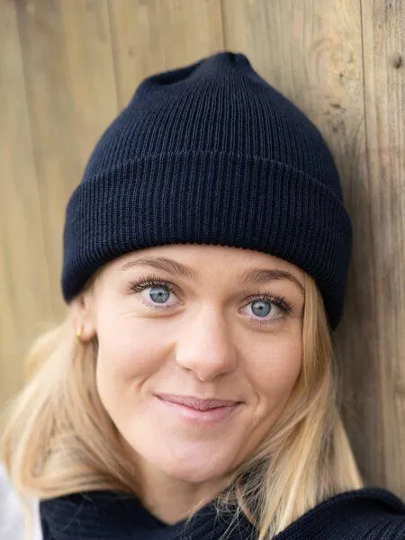 FUXBAU FUXBAU Merino Strickmütze, Navy, – Produktbild 2 von 4