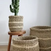 Naturewaves Naturewaves Gestreifter Korb Nalu aus Seegras und Palmenblättern – Produktbild 1 von 1