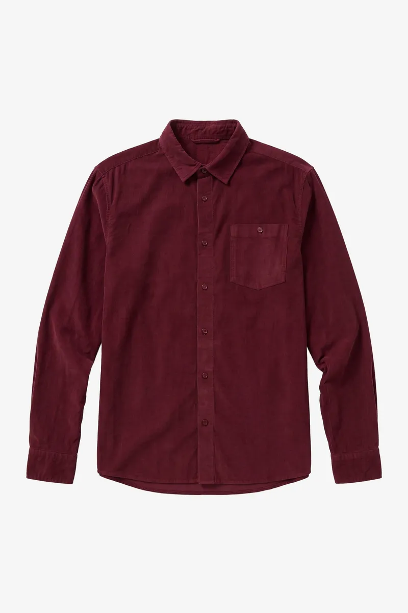 KnowledgeCotton Apparel KnowledgeCotton Apparel Herren vegan Hemd Regular Passform Cord Burgunderrot, Rot, – Produktbild 1 von 2