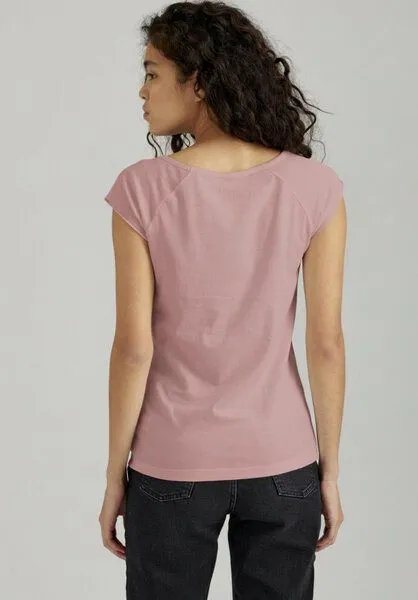 THOKKTHOKK ThokkThokk TT01 Cap Sleeve T-Shirt Damen (GOTS, vegan, Bio-Baumwolle), Dark mauve (lila-rosa), – Produktbild 3 von 6