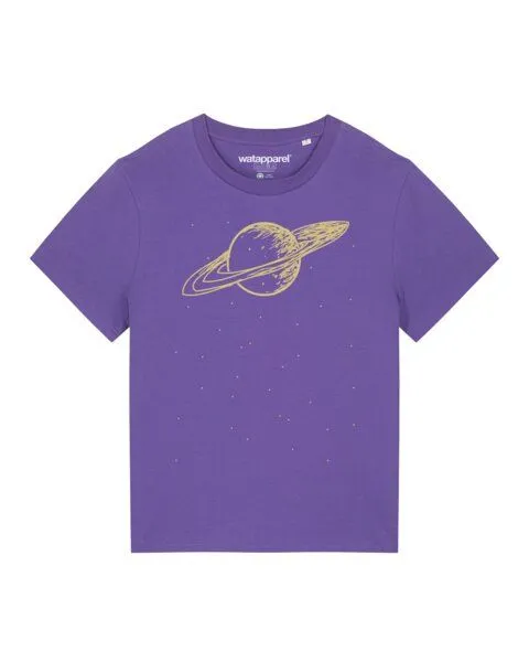 watapparel watapparel T-Shirt Frauen Saturn, Purple love, – Produktbild 1 von 3