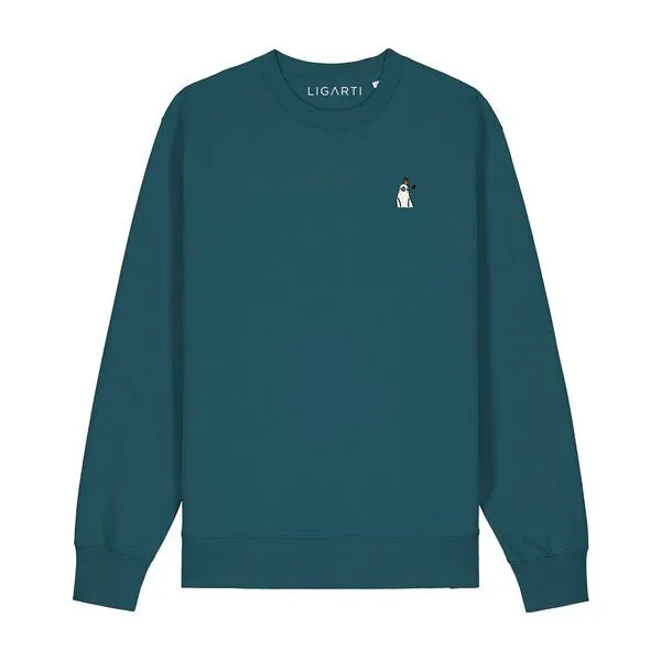 LIGARTI Bestickter Pullover – Heidi der Nymphensittich – LIGARTI Tiermanufaktur, Petrol, – Produktbild 1 von 2