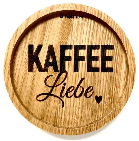 holzpost holzpost Eichenholz-Untersetzer mit Gravur – Glasuntersetzer aus Deutschland – Produktbild 6 von 8