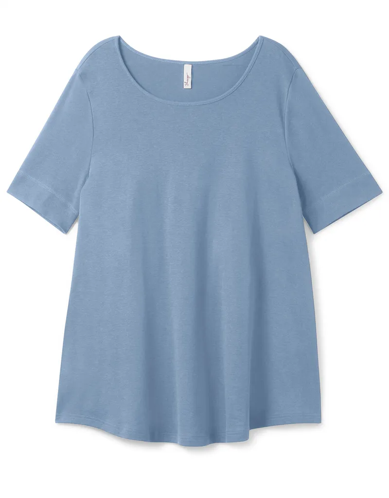 sheego Longshirt bleu, Bleu, – Produktbild 1 von 2
