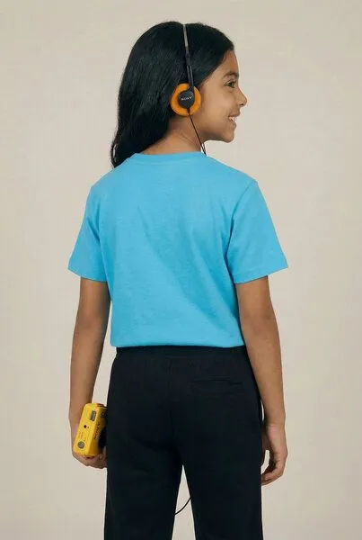 THE FACE OF ELEMENTS THE FACE OF ELEMENTS Color Rush - Relaxed Fit Kids T-Shirt aus 100% Bio-Baumwolle, Sky blue (blau), – Produktbild 4 von 4