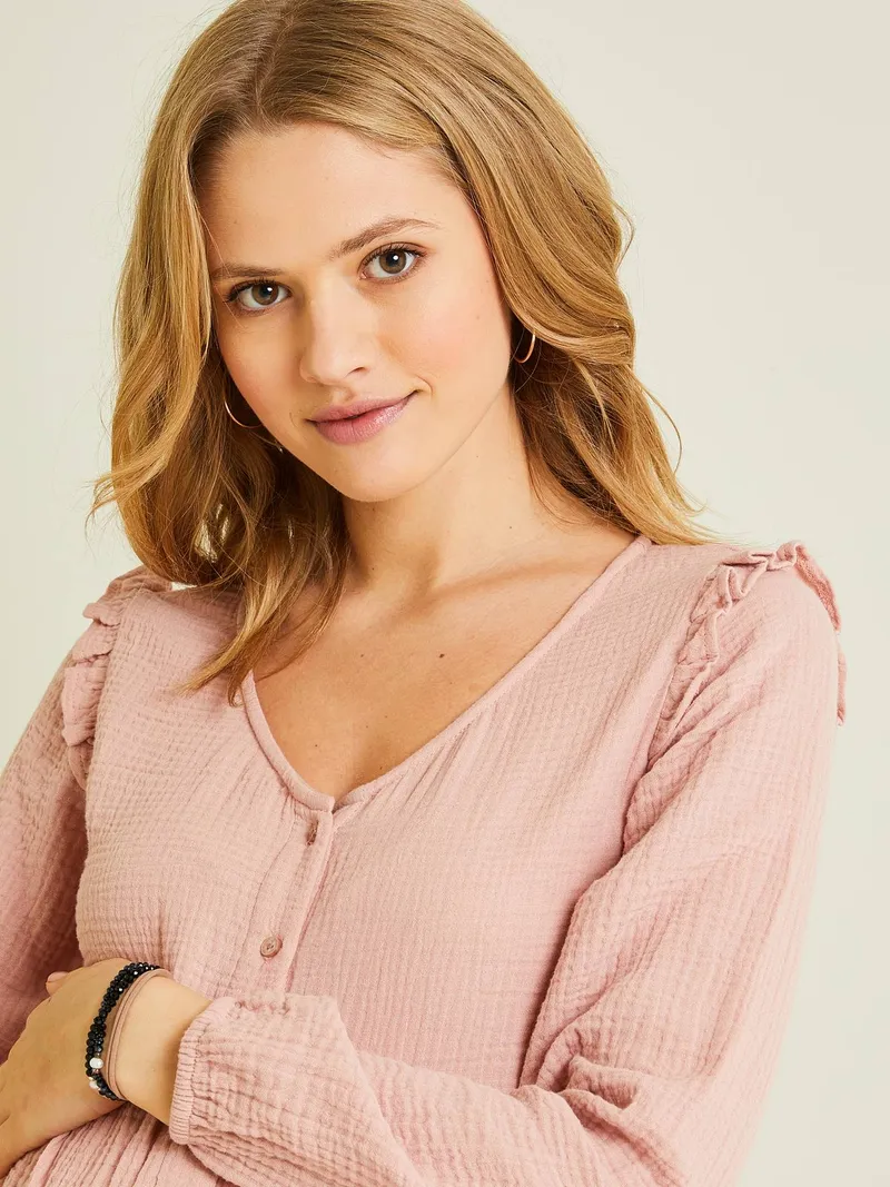 Vertbaudet Bluse, Zartrosa, – Produktbild 4 von 4
