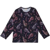 Walkiddy Kinder Langarmshirt GOTS-zertifiziert aus Bio-Baumwolle, blau mit Heideblüten-Muster – Walkiddy, weich & hautfreundlich für jeden Tag – Produktbild 1 von 1