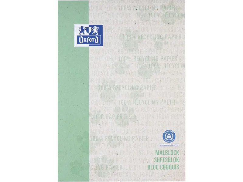 OXFORD OXFORD Recycling-Malblock A4, 100 Blatt, blanko, 90 g/m² – Produktbild 1 von 1