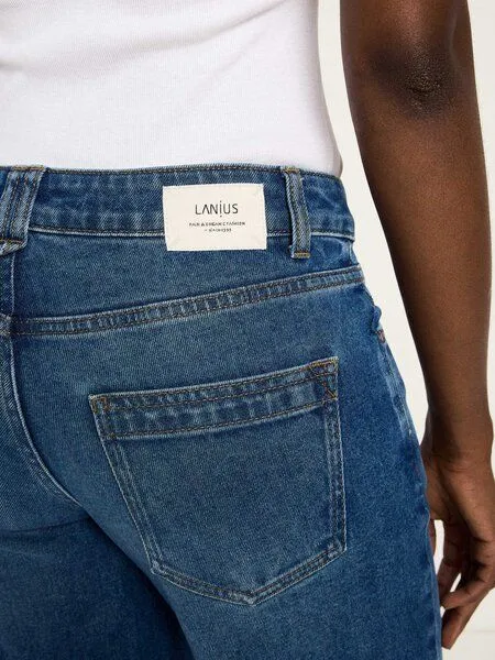 LANIUS LANIUS Marlenejeans (GOTS) aus Bio-Baumwolle, Mid blue denim, – Produktbild 8 von 8