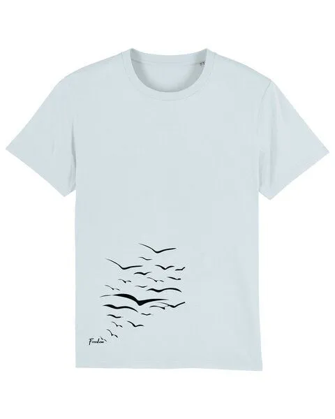 Human Family Human Family Bio Unisex T-Shirt "Create - Free Birds" in verschiedenen Farben, Babyblau, – Produktbild 2 von 3