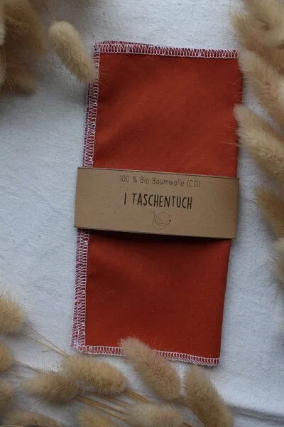 mango.bananen mango.bananen Taschentücher aus Biobaumwolle, Aprikosen-rot, – Produktbild 2 von 6