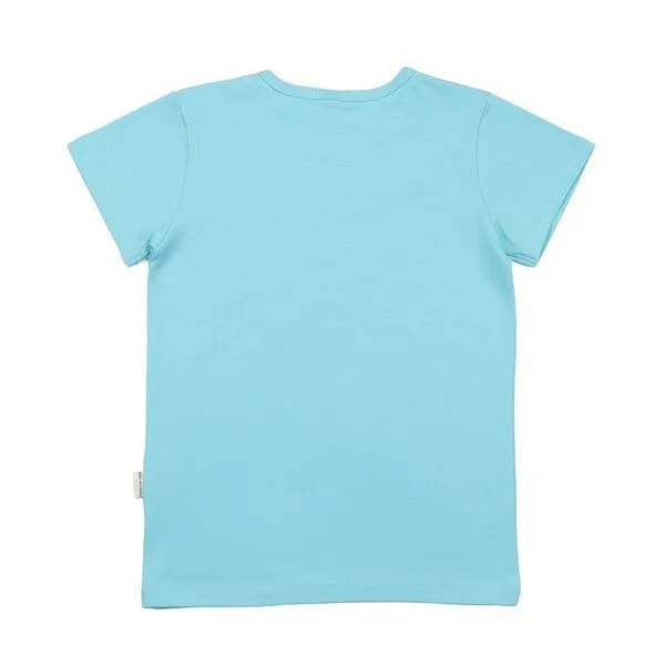 Walkiddy Walkiddy Kinder T-Shirt GOTS zertifiziert, hellblau, Pfau-Print „Fancy Peacocks“, Bio-Baumwolle, weich, Blau, – Produktbild 3 von 3
