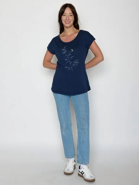 GreenBomb GREENBOMB Dickybird Cool - Lässiges T-Shirt aus Bio-Baumwolle / hochwertiger Print / GOTS / Fair & Vegan, Blau (marineblau), – Produktbild 3 von 4