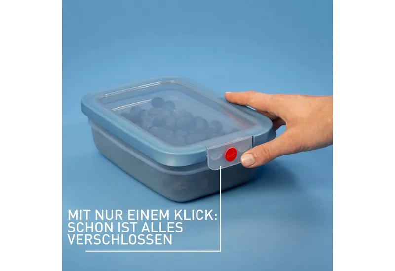 EMSA EMSA 3er-Set Frischhaltedosen aus Kunststoff "oneClick" 0,5l, 1,2l, 2,3 l, Blau, – Produktbild 1 von 6