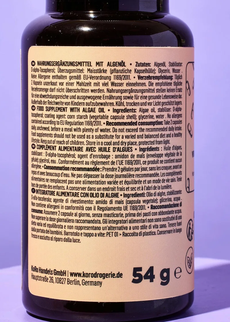 KoRo Vegane Omega 3 Kapseln 90 Stück – Produktbild 4 von 5
