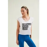 Wellicious Wellicious Cropped Dance Vest with Print, Diamond white, – Produktbild 1 von 1