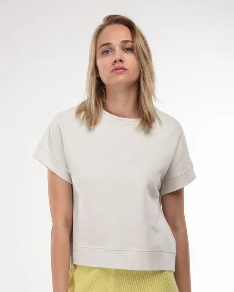 Alma & Lovis Alma & Lovis Kurzarmsweat aus Bio-Baumwolle | Cosy Shirt, Ecru (weiß), – Produktbild 1 von 4