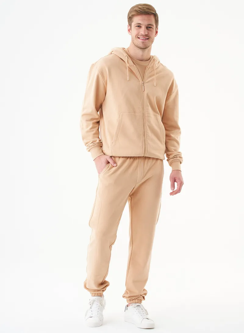 ORGANICATION ORGANICATION Herren vegan Unisex Zip Up Hoodie Junda Beige, Beige, – Produktbild 1 von 2