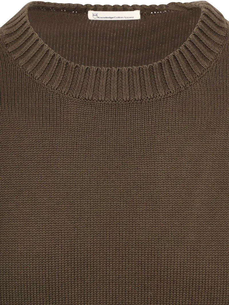 KnowledgeCotton Apparel KnowledgeCotton Apparel Pullover Oliv - Größe M, Dunkelgrün, – Produktbild 3 von 4