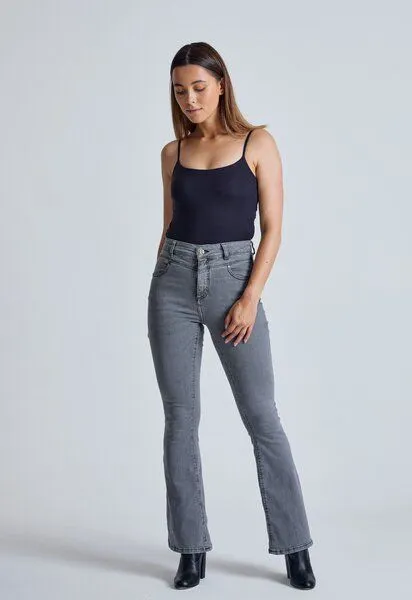 Flax and Loom Flax and Loom Schlaghose Skinny Fit Modell: Mavis, Silver (grau), – Produktbild 3 von 8