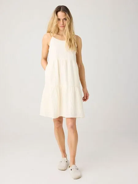 KnowledgeCotton Apparel KnowledgeCotton Apparel Kleid Slub strap, Egret, – Produktbild 3 von 4