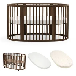 Stokke Stokke Sleepi Betten-Set mit Matratze und Spannbettlaken - Warm Brown - Ecru – Produktbild 1 von 1