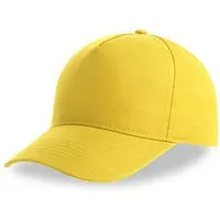 Atlantis Headwear Atlantis Headwear Atlantis Recy Five Cap Klassische, strukturierte Baseballkappe, Geschwungener Schirm, Hochwertiger Klettverschluss, Gelb, – Produktbild 1 von 1