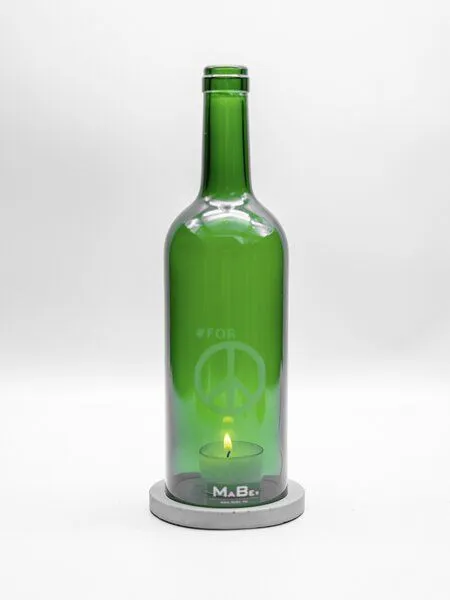 MaBe MaBe WINDLICHT #FOR PEACE mit grauem Untersetzer, Grün, – Produktbild 3 von 4