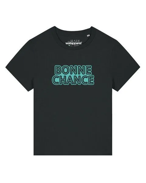 watapparel watapparel T-Shirt Frauen Bonne Chance, Black, – Produktbild 1 von 2